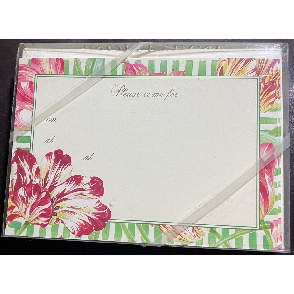 Invitations & Envelopes 2) boxes of 10 Parrot Tulips Red Design